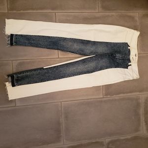 PAIGE WHITE AND DENIM JEANS SIZE 28